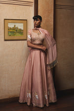 LIGHT PINK TISSUE LEHENGA SET