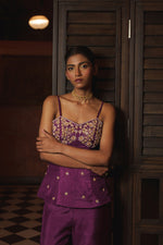 PURPLE SILK INDO-WESTERN PALAZZO SET
