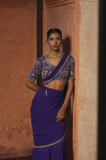 MIDNIGHT PURPLE PRE-DRAPED SAREE