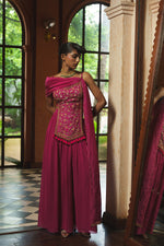 FUCHSIA PINK INDO-WESTERN PALAZZO SET