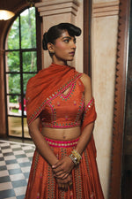 RUST ORANGE LEHENGA SET