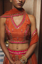 RUST ORANGE LEHENGA SET
