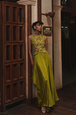 OLIVE GREEN LONG SKIRT SET