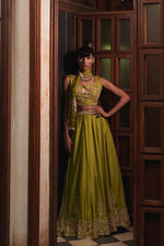 OLIVE GREEN LEHENGA SET