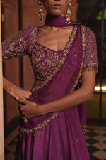 MULBERRY SILK & ORGANZA LEHENGA SET