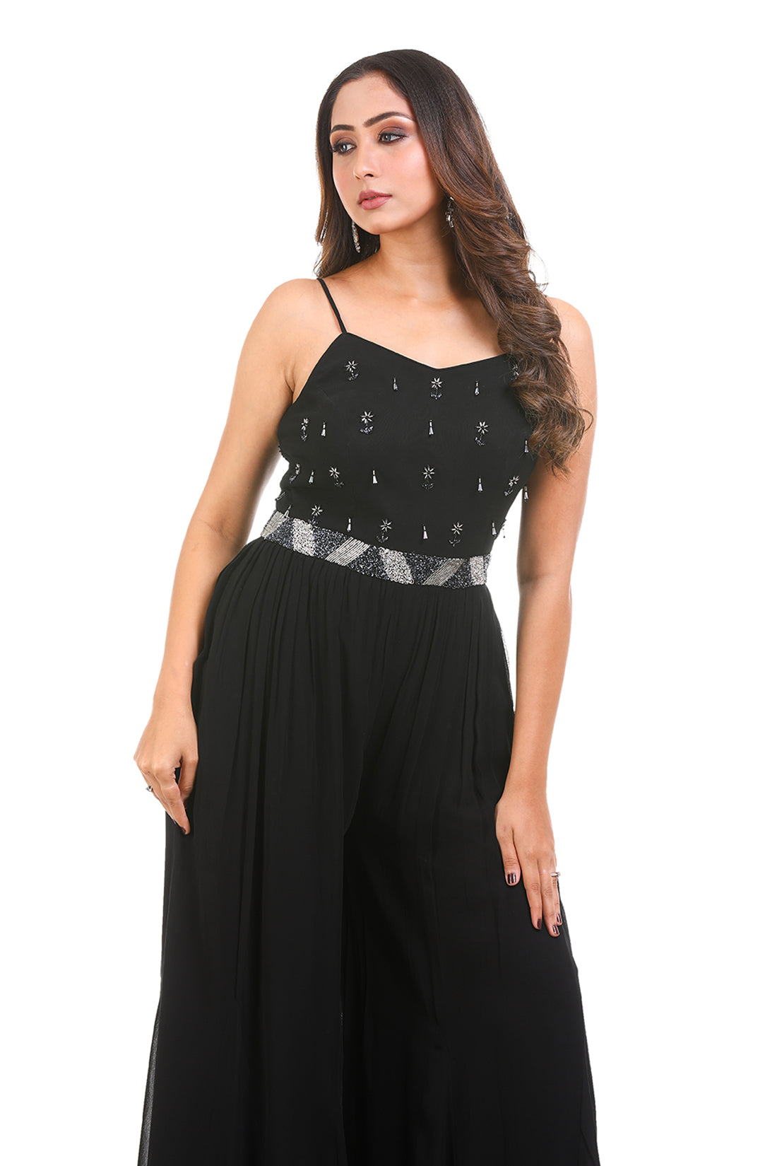 BLACK HAND EMBROIDERED JUMPSUIT