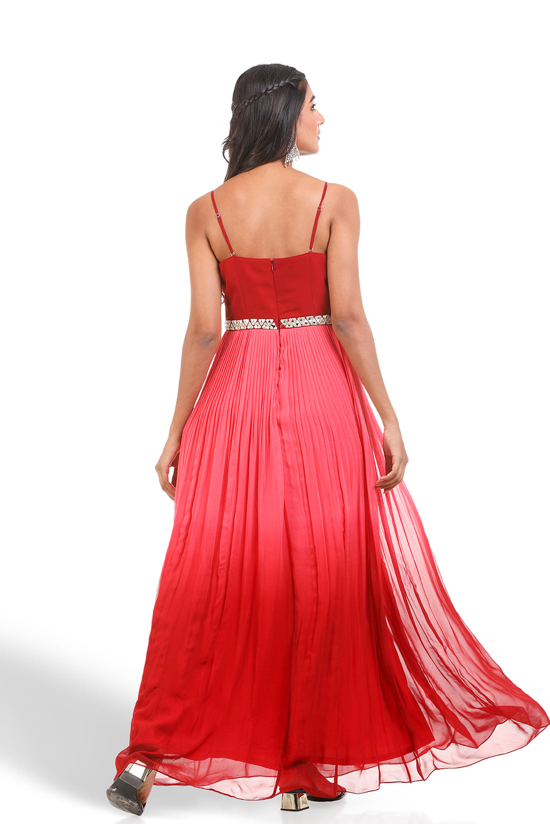 RED SHADED GOWN
