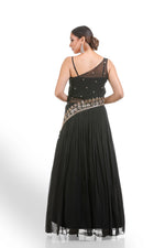 MIDNIGHT MIRROR CAPE LEHENGA SET
