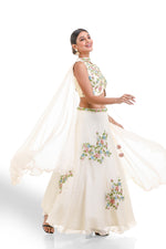 WHITE HAND EMBROIDERED LEHENGA SET
